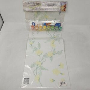 TATOUAGE DECORATIVE TRANSFER DESIGNS CAROLYN YOVAN YELLOW FLOWER PAINT 10" X 26"